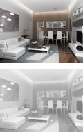 Interior design of furnished apartment house